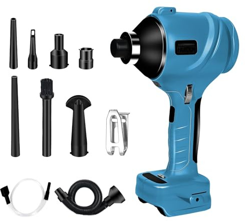 Gebläse für Makita 14.4/18-V-Akku, Bürstenloser Hochgeschwindigkeitsmotor Staubbläser, 447 MPH, für Garagen, Werkstätten, Sägewerkräume, Hausreinigung (NUR Werkzeug)