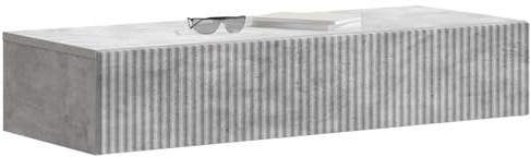 vidaXL Wandmontierter Beistelltisch Betongrau 87,5 x 34,5 x 17 cm, Moderne Wohnraumaufbewahrung, rechteckiges Wandregal, platzsparender Couchtisch, kompaktes Möbel fürs Dekor