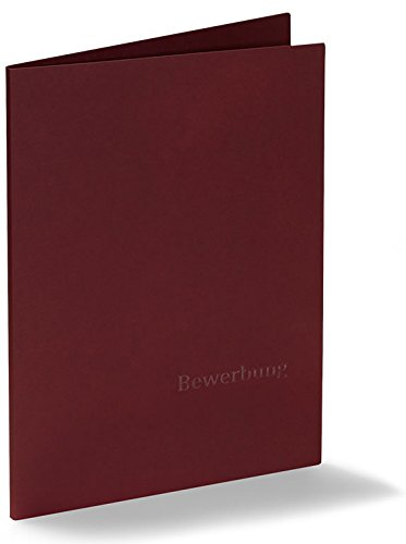 Acht 2-teilige Bewerbungsmappen Executive-Eco Plus - Bordeaux - mit Prägung