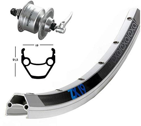 Bike-Parts Unisex – Erwachsene V-Rad 75Nabend DH3N72 Laufrad, Silber, 1size