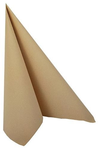 PAPSTAR 50 Hochwertige Premium Servietten 1/4-Falz 40 cm x 40 cm Sand Creme in Stoffoptik