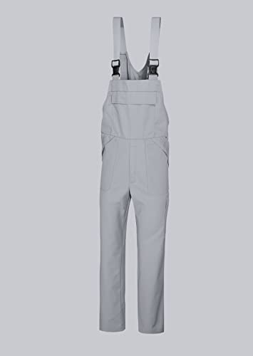 BP 1681-558-51-Ms Unisex Arbeits-Latzhose, mit elastischer, verstellbarer Taille, 245,00 g/m² Stoffmischung, hellgrau, Ms