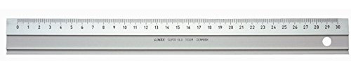 Linex Super Serie Lineal 50 cm Aluminium, Anti-Rutsch-Effekt, Zeichenkante, Schneidekante, mm-Skala