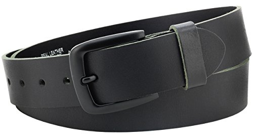 Vascavi Vollledergürtel aus Büffelleder in schwarz, 40mm breit und ca. 3-4mm stark, Gürtel, Ledergürtel, Jeansgürtel, kürzbar, Herrengürtel, Damengürtel