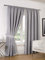 RAYYAN LINEN Thermal Pencil Pleat Blackout Tape Top Pair of Curtains With Free Tiebacks (90 X 90, Silver)