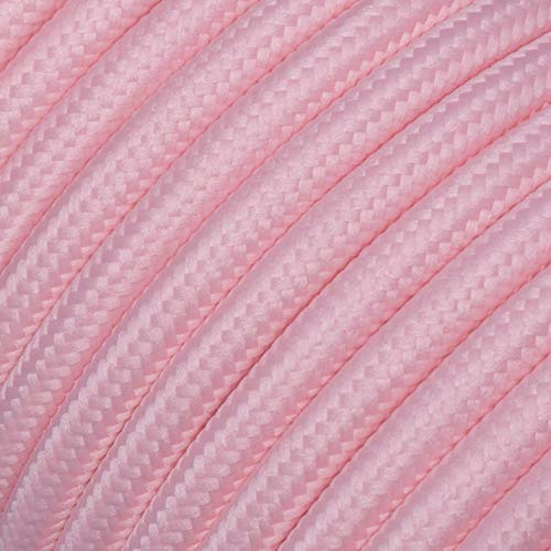 Textilkabel für Lampe, Stoffkabel 2-adrig (2x0,75mm²), Pastell-Rosa - 5 Meter