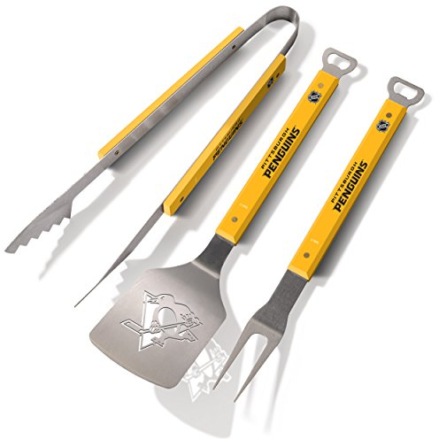 YouTheFan Piece BBQ Set NHL Pittsburgh Penguins Spirit Series Grillset, 3-teilig, Edelstahl, Einheitsgröße