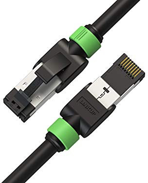 LINKUP - Getestet mit Versiv┃Cat7 Ethernet Patchkabel - 210cm (1er Pack) 10G Doppelt geschirmt RJ45 s/FTP Netzwerk Internet LAN Schalttafel Router Gaming Extreme Höchstgeschwindigkeit┃26AWG Schwarz
