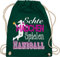 Turnbeutel Rucksack - EM 2026 Trikot Ersatz - Echte Mädchen spielen Handball I - Unisize - Dunkelgrün - geschenke für handballer handballbeutel hanball habdball beutel kinderturnbeutel halbball