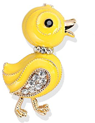 YAZILIND zarte Brustnadel kleine gelbe Ente Brosche Strass niedlich Mode Corsage Party Schmuck Geschenk