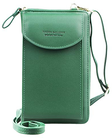 Jangostor kleine Crossbody Tasche Handy - Handy Umhängetasche, Handy Mini-Tasche, Multifunktionale Handytasche mit Credit Card Slots Verstellbar Schultergurt für Handy unter 6,3 Zoll (Green)