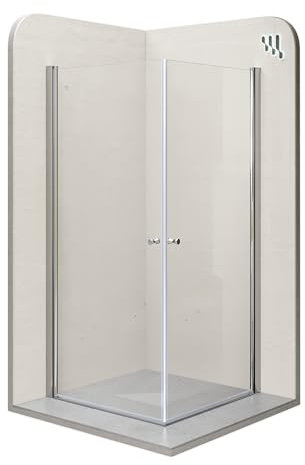 MOG Duschkabine 90x90 cm Höhe: 185 cm Eckkabine mit Pendeltüren aus 6mm durchsichtigem ESG-Sicherheitsglas DK861 – alle Größen