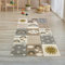 Teppich-Traum Kinderzimmer Teppich Flurläufer Spielteppich Regenbogen Herzchen Wolken beige grau braun Größe 80x150 cm