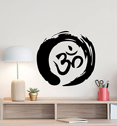 NSRJDSYT Zen Circle Simbolo Adesivo Buddismo Poster Yoga Segno Enso Cerchio Adesivo in Vinile Ufficio Arredamento Casa Camera da Letto 76x71cm