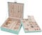 ProCase Schmuckschatulle Damen Leder, Schmuckkästchen mit 2 Ebenen Schmuckkasten Schmuckkoffer Schmuckaufbewahrung Schmuckbox Jewelry Box für Ringe, Ohrringe, Halsketten, Armbänder -Mint