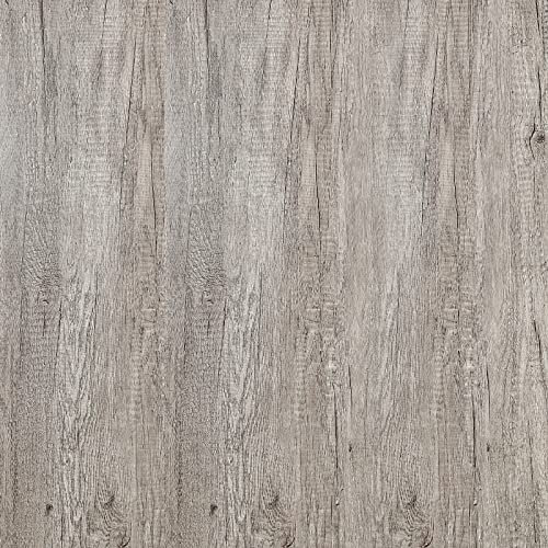 Papier Peint Effet Bois Gris Une Fiche de Contact Autocollants de Meubles Auto-adhésif Autocollant Film de Vinyle en Plastique à dos Collant Rouleau Amovible à Grain de Bois Pour la Cuisine 40x200cm