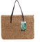 YXQSED Round Woven Bag Shoulder Bag For Women - Summer Beach Bags Straw Handwoven Singleshoulder with Leather Handles，Zipper