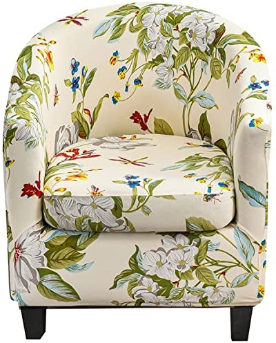 AQIGR Housse de Fauteuil Chesterfield Cabriolet, Housse Ensemble Fauteuil Club 1place de 2 Pièces avec Housse de Coussin, Housse de Canape Salon Crapaud Extensible Tub Chair (Color : #1)