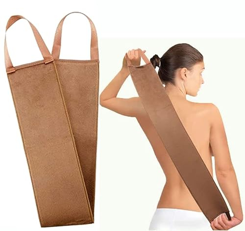 Tanning Back Applicator für Selbstbräuner, Self Back Body Lotion Applicator für Körper, Rücken Eincremen Lotion Applikatoren Easy Waschbar, Doppelseitig verwendbar (10,5 x 59 cm) (Brown)