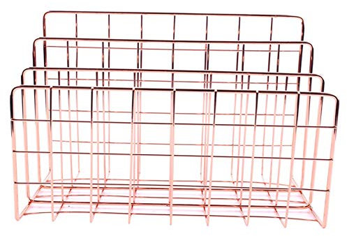 Brief-Organizer, Brief-Organizer mit 3 Schlitzen aus Metall, Brief-Ordner für Briefe, Post, Bücher, Postkarten und mehr, Gold-Brieftasche