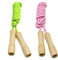 Homello Verstellbare Springseil für Kinder, Springen Seil mit Holzgriff und Baumwollseil, ideal für Fitness Training/Spiel/Fett Brennen Übung - 260cm (Grün + Rosa, 2 Stück)