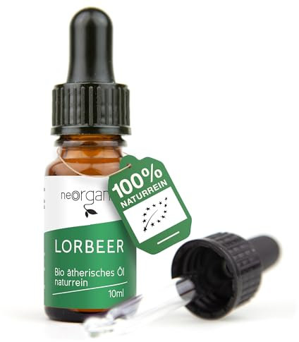 NeoOrganic® Bio Lorbeeröl (Laurus nobilis) 100% naturreines ätherisches BIO-Öl – 10ml