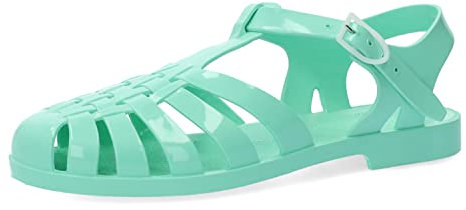 Andrés Machado - Cangrejeras de Mujer - Elaboradas En PVC Resistente - Cierre con Hebilla - para la Playa y el Río - Sandalias de Verano para Mujer - Color Menta - Talla 36 EU