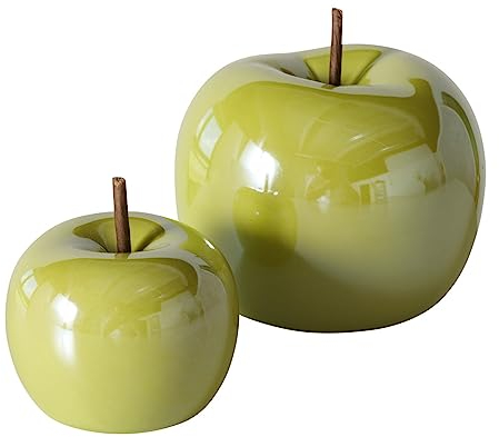 BOLTZE 2 x Apfel Perly Porzellan grün Höhe 7-10 cm