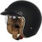 Jethelm mit Visier Motorradhelm für Moped, Scooter Vespa Motorrolle Zertifikat ECE - Schwarz XS