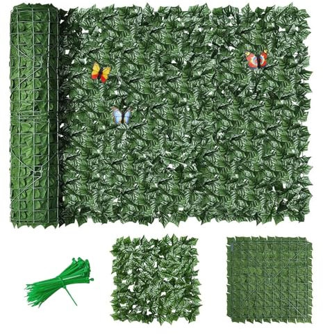 MAJHER Haie Artificielle Balcon 1m50 x 5m, Brise Vue Jardin Haie Artificielle en Rouleau, Haie Feuillage Artificiel, Clôture d'intimité, écran de Jardin pour Balcon Cour Arrière Patio(Color:01)