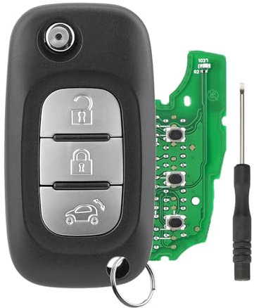 Portachiavi auto con chip 4A 433 MHz, 3 pulsanti, telecomando per Mercedes Benz Smart Fortwo 453 Forfour 2015-2017 FCC ID CWTWB1G767 con cacciavite portachiavi