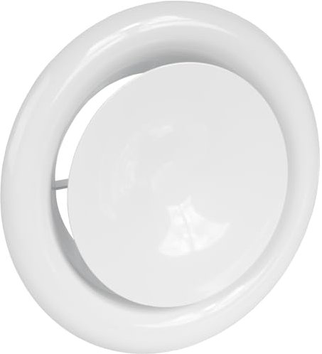 Vent Systems Difusor ajustable de metal blanco de 6 pulgadas, cubierta redonda de ventilación de suministro de aire para pared, conducto de techo, deflector de ventilación de aire de registro en línea