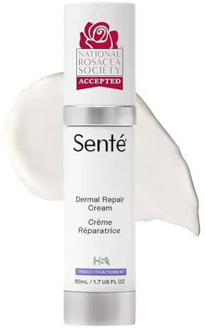 Senté Dermal Repair Facial Cream | Nourishing for Rosacea, Sensitive Skin, & Post-Procedure | Hydrate & Soothe| with Patented HSA, Vitamin E & Green Tea Extract | 1.7 Fl Oz