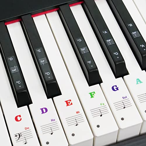 Fesley Piano Notes Guide for Beginners, Note Chart for Behind the Piano Keys, FPS10