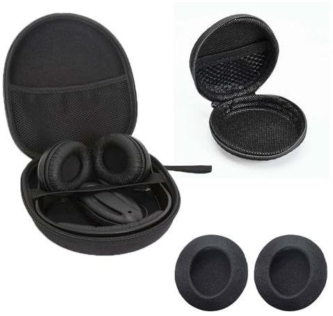 NUDFSY Headphone Case, Large Headphone Carrying Case Universal, Portable Hard Headphone Bag with 1 Small Earphone Box And 2 Headphone Sponge Covers