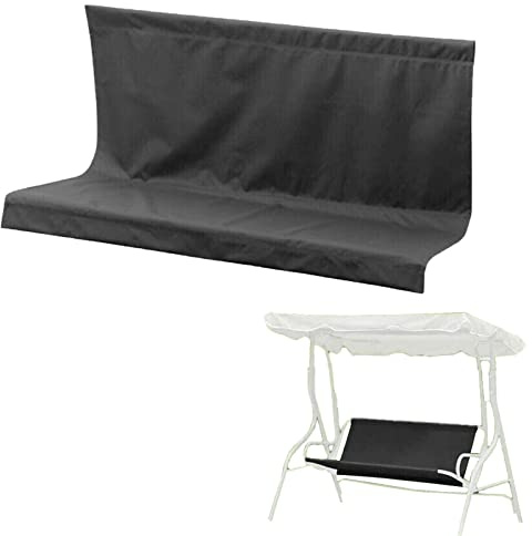 Zuasdvnk Ersatz-Schaukel Sitzbezug für Hollywoodschaukel, Sitzbezug für Gartenstuhl für den Außenbereich 2 und 3 Sitzer, 148 x 50 x 50 cm, Schwarz