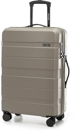 WITTCHEN COMODO Line Mittelgroßer Koffer Trolley Hartgepäck aus ABS TSA Schloss Reisekoffer Check-In Gepäck Größe M Gold