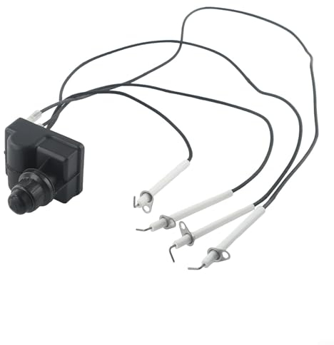 Zoegneer Kit di accensione per griglia generatore di scintille con 4 cavi di accensione elettrodi per bruciatore a gas grill