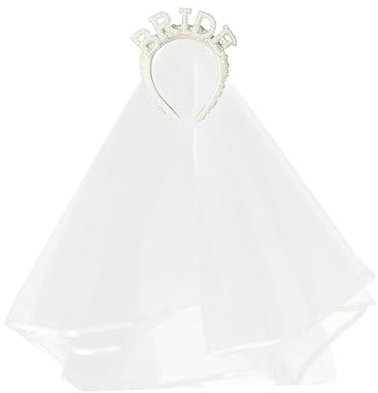 Nishiyuenyi Brautkopfschmuck mit Schleier Und Strasssteinen, Tiara für Hochzeitsfeiern