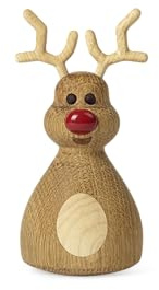 Spring Copenhagen Woozie - Lustiges Holz-Rentier | Holzfigur | 5,5 x 12 cm | Weihnachtsdekoration | Wohnzimmer-Schmuck | Holz (FSC-Eiche) | Designer Kollektion | Design von Thor Høy