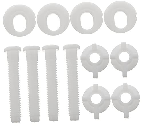 WHAMVOX 4stücke Toilettensitzschrauben Weiß Toilettensitzbolzen Aus Kunststoff Toilettensitzbezugschrauben Ersatz Toilettensitzersatzbolzen Befestigung Toilettensitzbezugbolzen Installatio