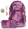 coocazoo Schulrucksack-Set Mate „Cherry Blossom & Sushi Love“ 3-teilig, lila-rosa, ergonomischer 30L Tornister, höhenverstellbar, für Kinder ab der 5. Klasse, inkl. Federmäppchen & Colour UP-Set