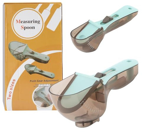 2pcs Adjustable Measuring Spoon, Measuring Cup and Spoons Set, Adjustable Scale Measuring Scoop, Precise Portable for Cooking Food/Coffee/Flour, S & L