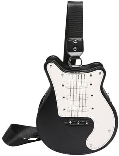 Ymxygz E-Gitarren-förmige Musiktasche, Pu-Leder, Schultertasche, Handtasche, Umhängetasche, Handtasche Für Damen Und Mädchen, E-Gitarren-Form