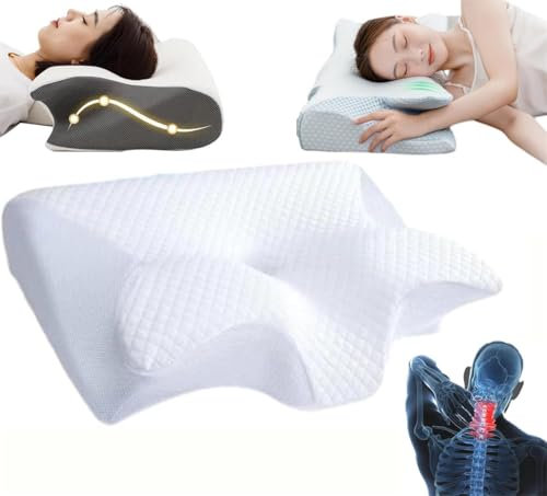 Tildreams Restrelief Premium Ergonomisches Kissen, Konturentlastungskissen, Memory-Schaum-Nackenkissen, orthopädisches Bettkissen für Seiten-, Rücken-, Bauchschläfer, Seitenschläfer für Erwachsene