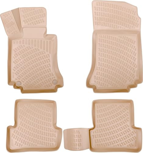 ELMASLINE 3D Gummimatten für Dacia Duster 4x4 2010-2017 (Beige) | Zubehör Fußmatten