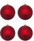 VEPATIM 4 Weihnachtskugeln Christbaumkugeln aus Kunststoff rot matt Ø10cm