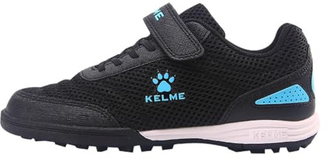 Chaussures de football pour garçon/enfant - Gazon artificiel - Chaussures d'entraînement pour fille - Chaussures de sport - Pour l'intérieur et l'extérieur - Unisexe, Noir, 37 EU
