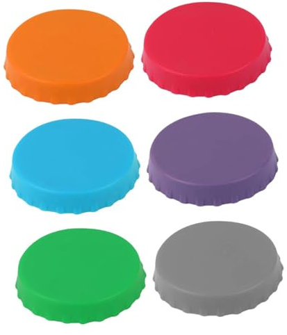 BEBEMOKO 6pcs Reusable Silicone Soda Can Lids | No Leak Standard Size Can Stoppers | Protectors for Freezer & Fridge | Versatile Can Covers for Beer & Beverages