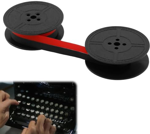 Farbband Schreibmaschine, Schreibmaschinen für DIN 2103 32755, Doppel Spule Schreibmaschine Farbband Mechanisch, Klare und Präzise Druckergebnisse, Schwarz/Rot